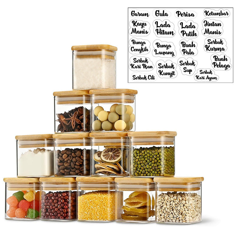 Set de 12 Pots en Verre Hermétiques