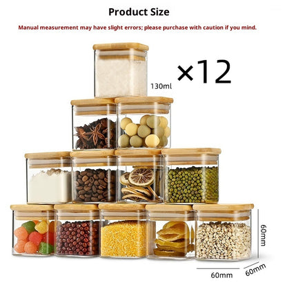 Set de 12 Pots en Verre Hermétiques